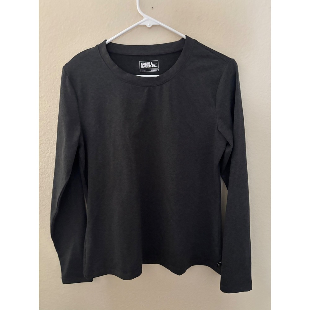 Eddie Bauer Womens Long Sleeve Crewneck Performance Top Black Activewear M
A1232